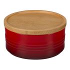 Le Creuset 23 oz. [5 1/2" diameter] Canister with Wood Lid, Cerise Red (Storage Containers) PG1517-1467