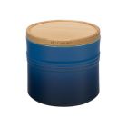 Le Creuset 1.5 Qt [5.5" diameter] Canister with Wood Lid - Marseille Blue (PG1518-1459)