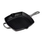 Le Creuset Signature 10.25"  Cast Iron Square Skillet Grill - Oyster Grey (LS2021-267F)