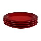 Le Creuset 10.5” Dinner Plate Set of Four (Cerise/Cherry Red)