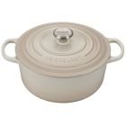 Le Creuset 5.5 Qt. Round Signature Cast Iron French Oven with Stainless Steel Knob | Meringue White