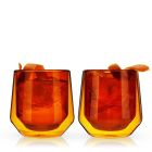 Viski® Double Walled Aurora Tumblers Set of 2 - Amber