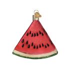 image shows Old World Christmas Ornament | Watermelon Wedge  against a blank, white background Image