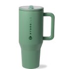 HydroJug Traveler 32oz Leakproof Tumbler (Sage) against a white background shot from the side from the front Image