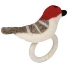 image shows Now Designs by Danica Felt Napkin Ring | Birds & Boughs Christmas  against a blank, white background Image