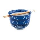 Fuji Merchandise 5" Noodle Bowl & Chopsticks | Blue Dragonfly