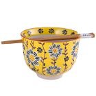 Fuji Merchandise 5" Noodle Bowl & Chopsticks | Yellow