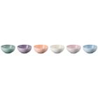 Le Creuset 2oz Pinch Bowl Gift Set (Set of 6) | Pastel Multicolor  against a clean white background, shot from the side and slightly above Image