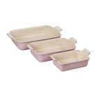 Le Creuset Set Of 3 Heritage Rectangular Dishes | Chiffon Pink Image