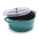 Staub 4 Qt. Round Cocotte/Dutch Oven with Glass Lid | Turquoise