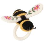 image shows Now Designs by Danica Felt Napkin Ring | Bee Garden against a blank, white background Image