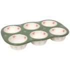 image shows Danica Heirloom Camellia Muffin Pan against a blank, white background   Image