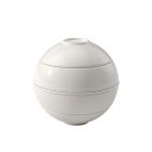 image shows Villeroy & Boch Iconic La Petite Boule 5-Piece Snacking Set | White  against a blank, white background Image
