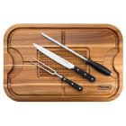 Viking Oversized Acacia Carving Board with 3 Piece Carving Set Image