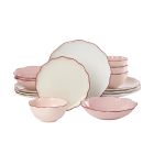 image shows Kate Spade Garden Party 16-Piece Dinnerware Set | Pink against a blank, white background Image