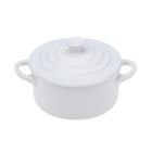 White 8-Oz Mini Stoneware Cocotte