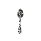  image shows Crow Canyon 8" Medium Spoon | Black Splatter against a blank, white background Image