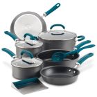 Rachael Ray 11-Piece Hard Anodized Nonstick Cookware Set | Teal Image