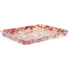Crow Canyon Large Rectangle/Jelly Roll Tray | Burgundy & Cream Image