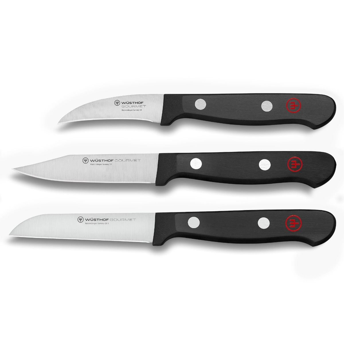 Choice 3 1/4 Paring Knife Set with 1 Serrated and 2 Smooth Edge Knives  with White Handles
