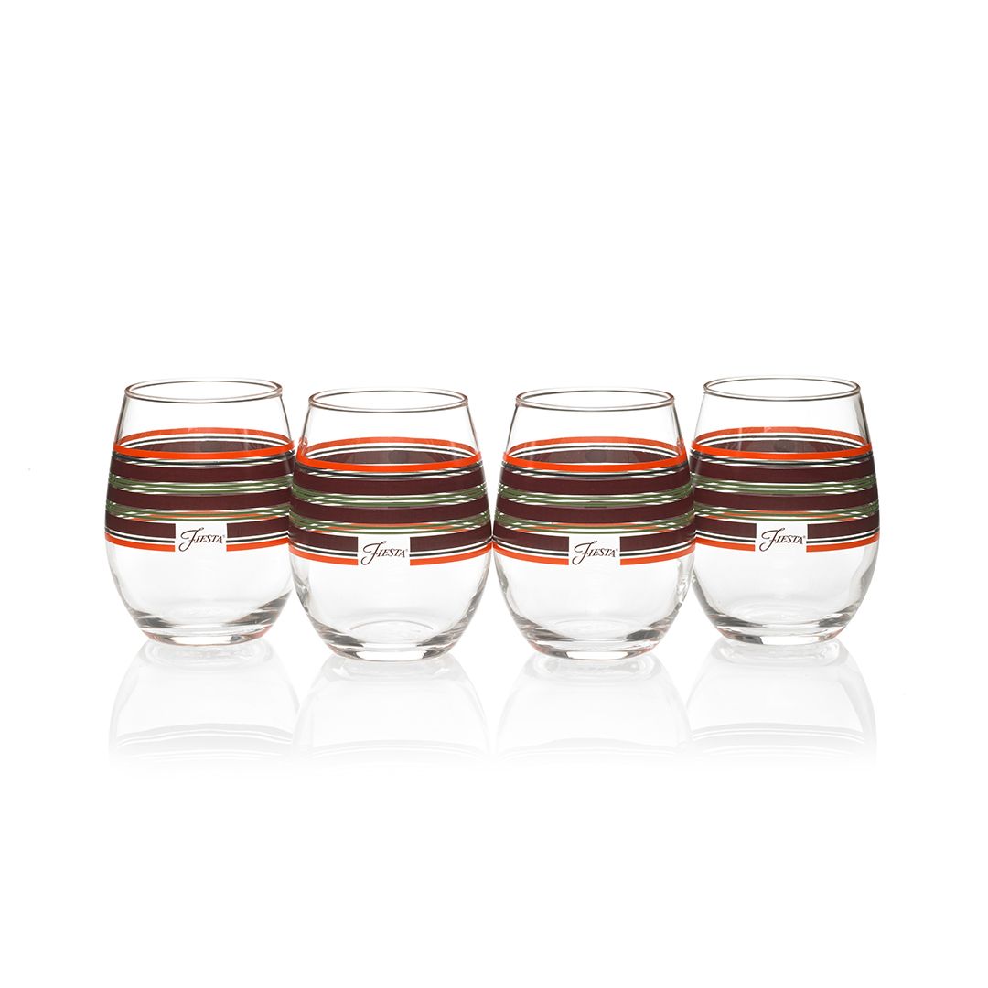 Fiesta Farmhouse Chic Stemless Wine Glasses (Set of 4)