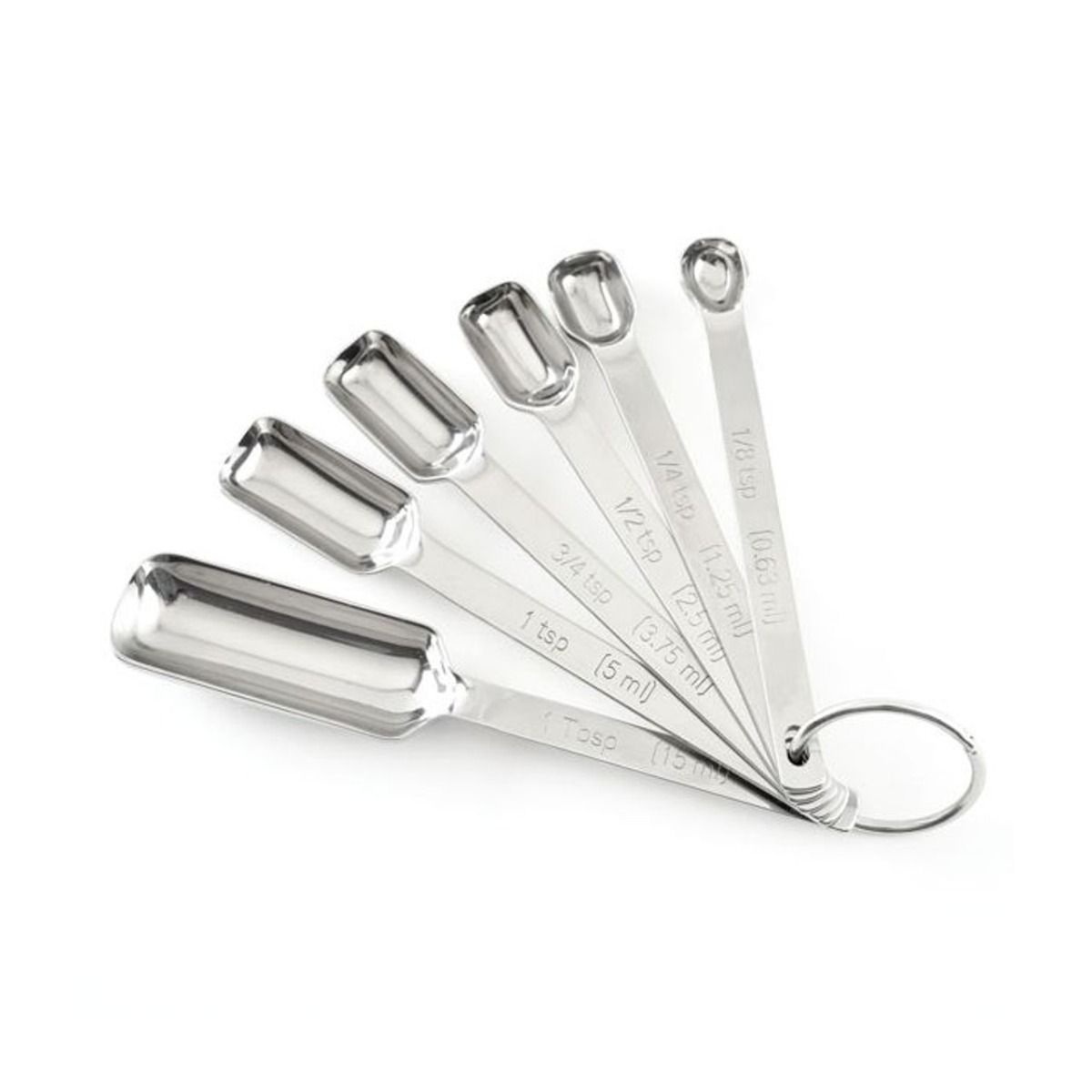 6-Piece Stainless Steel Measuring Spoon Set - Engraved Markings, Round Bowls, No Fade 8 thumbnail image