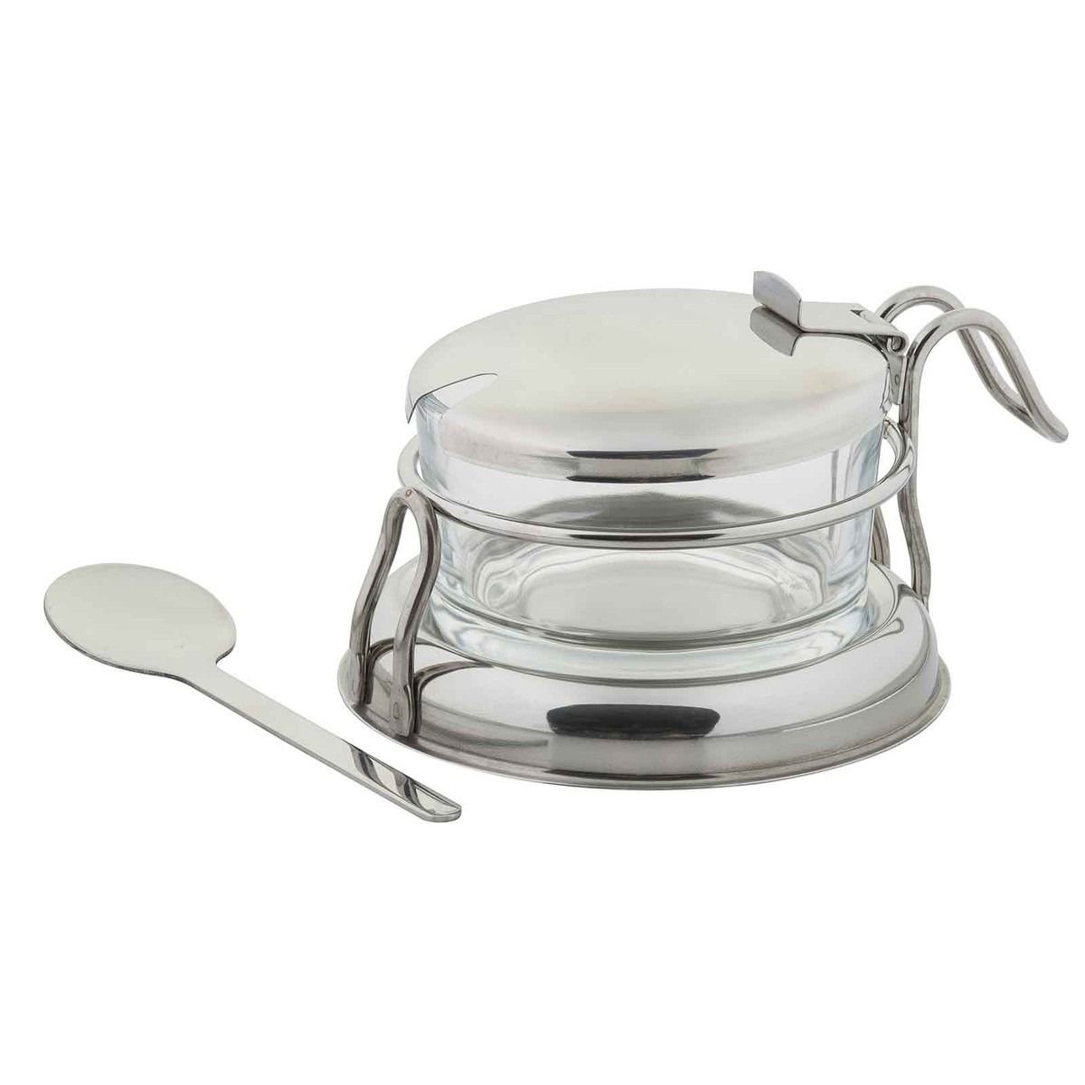  Oggi 4pc Clear Canister Set with Clamp Lids & Spoons