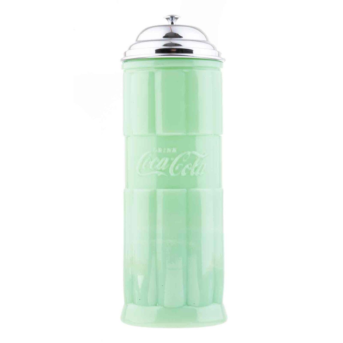 Vintage Coca Cola Glass Straw Holder Dispenser Jar Coke Bottle Soda Drink  Diner