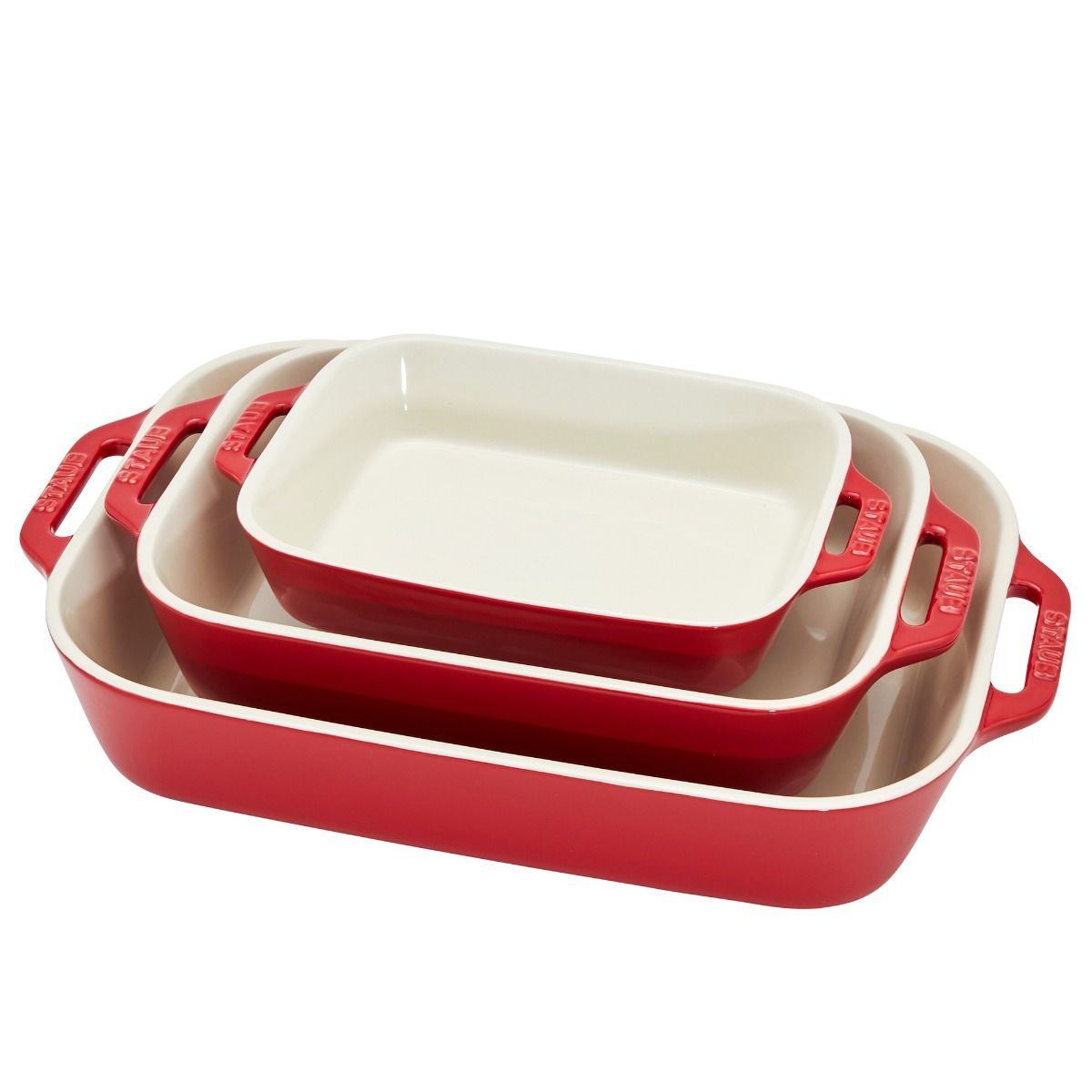 3-Piece Rectangular Baking Dish Set (Cherry) | Staub