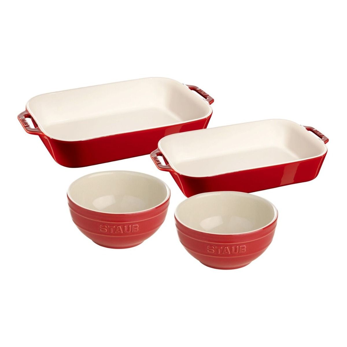 4-Piece Ceramic Bake and Mix Set (Cherry Red) | Staub | Everything