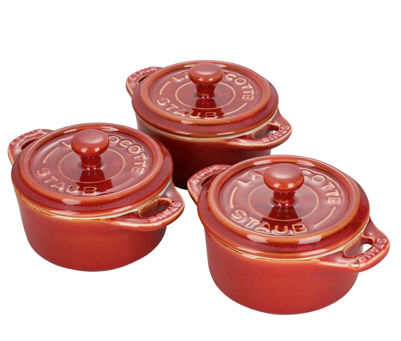 Staub Round Mini Cocotte/Dutch Oven (set of 3) - Multiple Colors