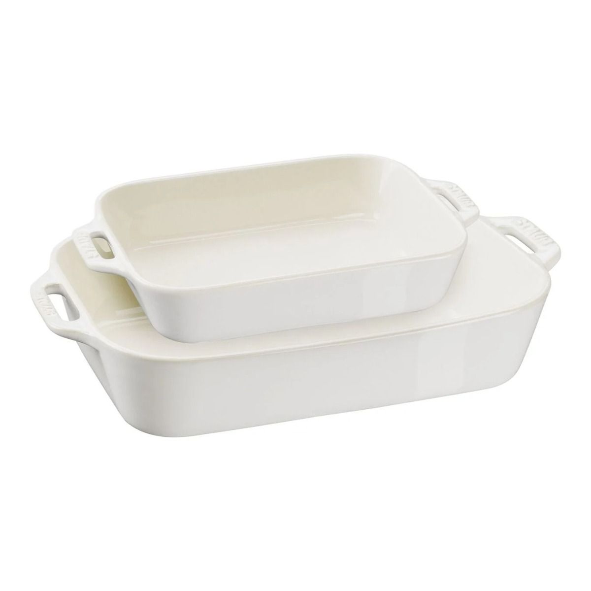 Staub Rustic Ivory 2pc Rectangular Baking Dish Set (Lg. 10.5x7.5