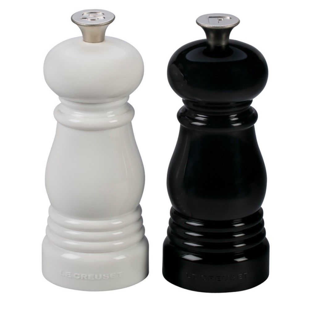 LE CREUSET ソルト&ペッパーミル 21㌢　ブラック　ホワイト Petite Salt and Pepper Mill Set - Black & White | Le Creuset