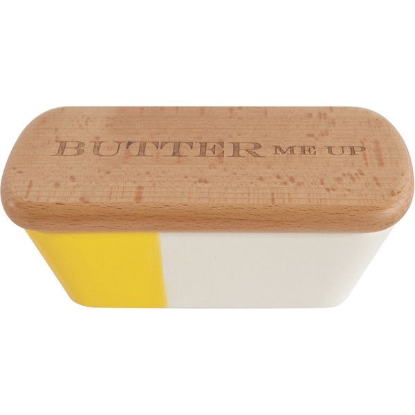 Talisman Designs Vivid Wood and Stoneware Butter Dish with Lid