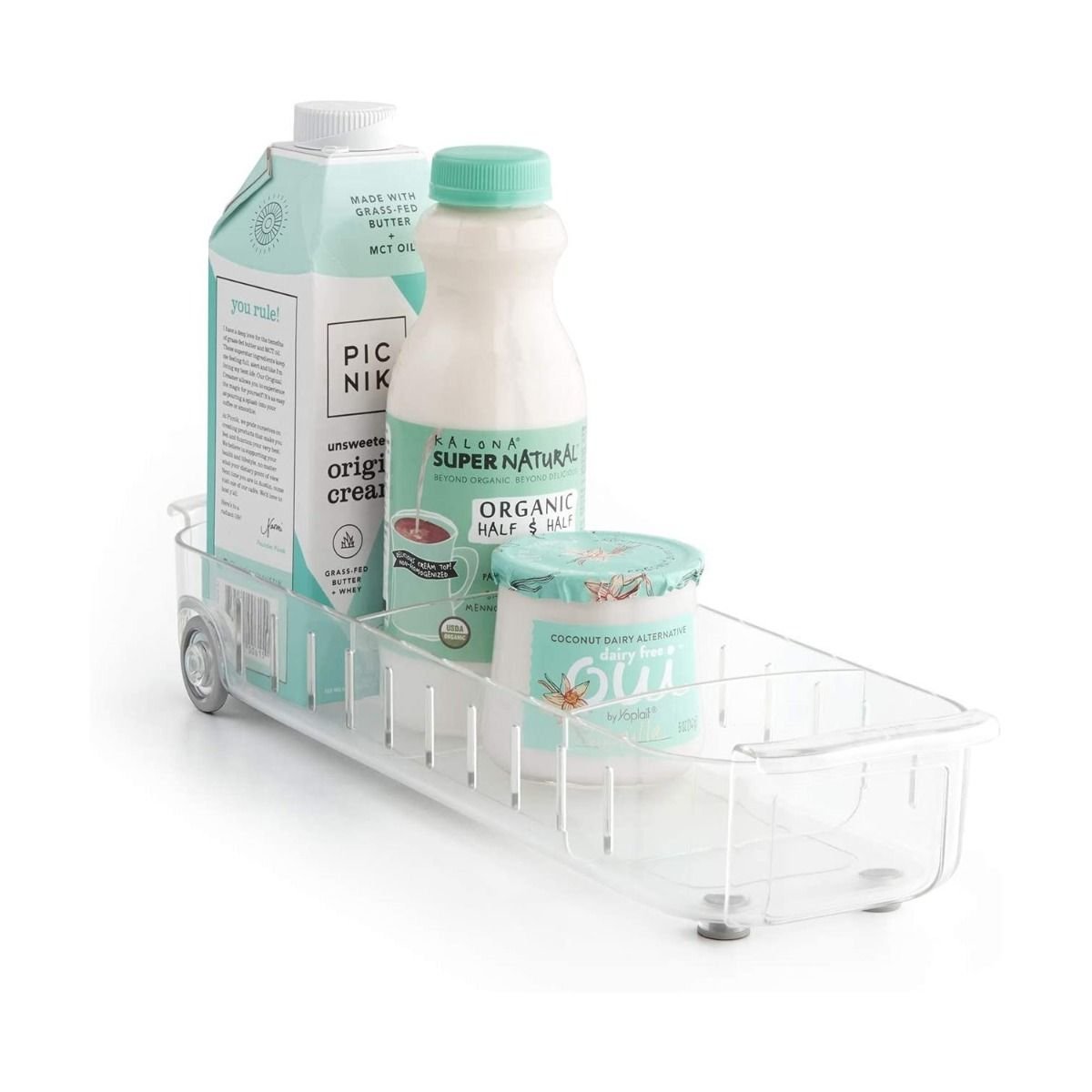 YouCopia RollOut Fridge Caddy, 4 Wide, 2-Pack