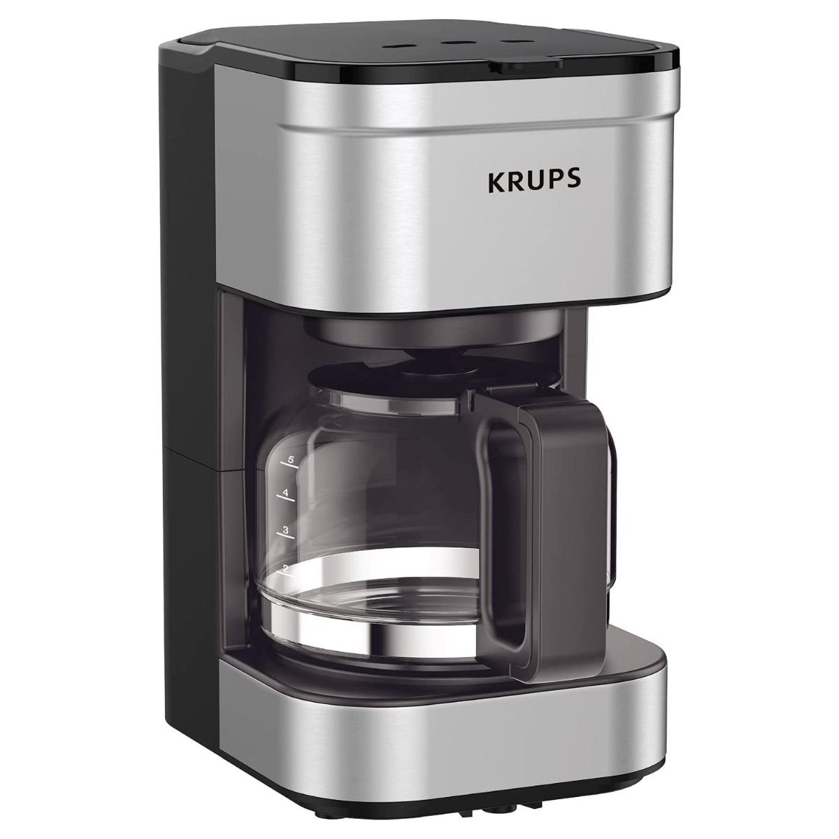 Krups KM202850 Simply Brew Compact Filter Drip Coffee Maker, 5-Cup, Silver
