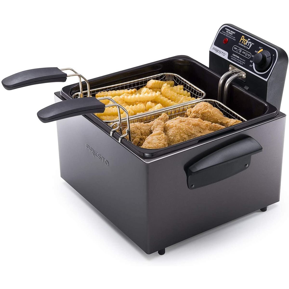 Kitchen Stainless Steel Deep Fryer with Strainer and Temperature Oil Control