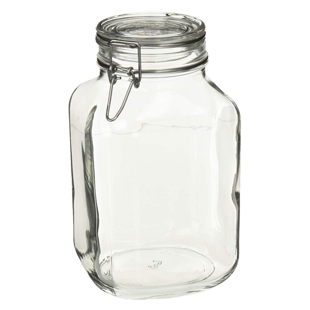 Square Glass Jars with Clasp Lids, 20 oz.