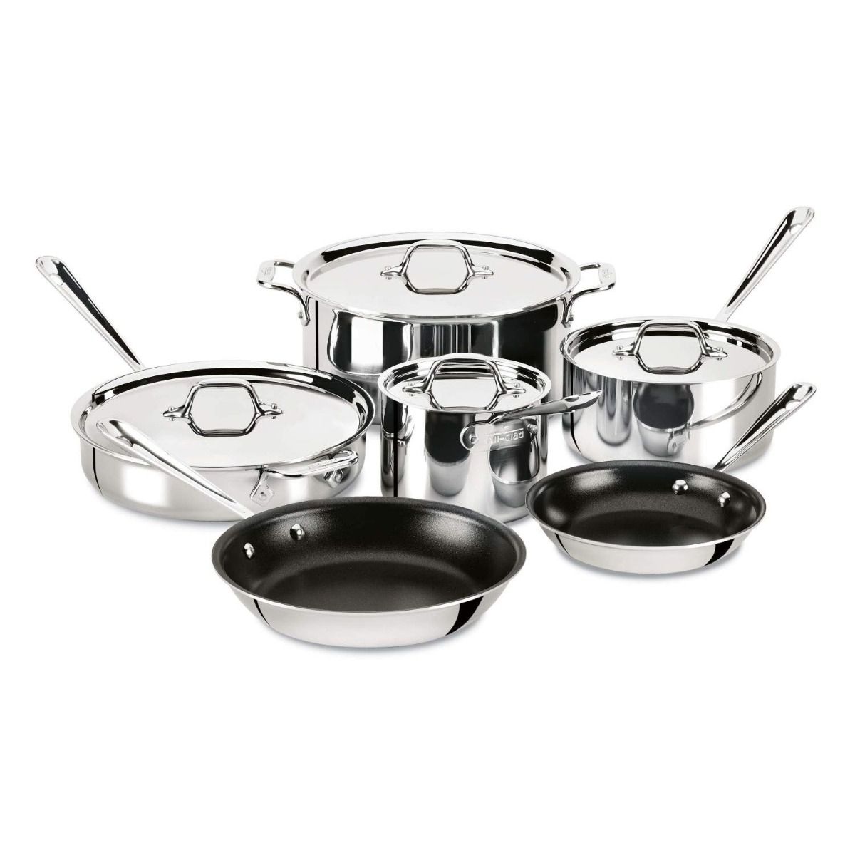 All Clad 10pc Stainless Nonstick Bulk Set | Everything Kitchens