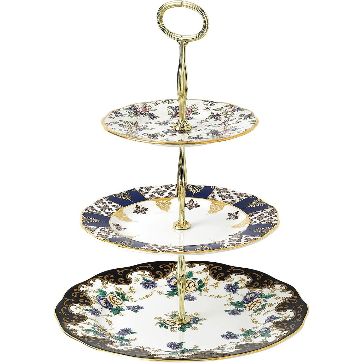 100 Years 3 Tier Cake Stand English Chintz Regency Duchess Royal Albert Everything Kitchens