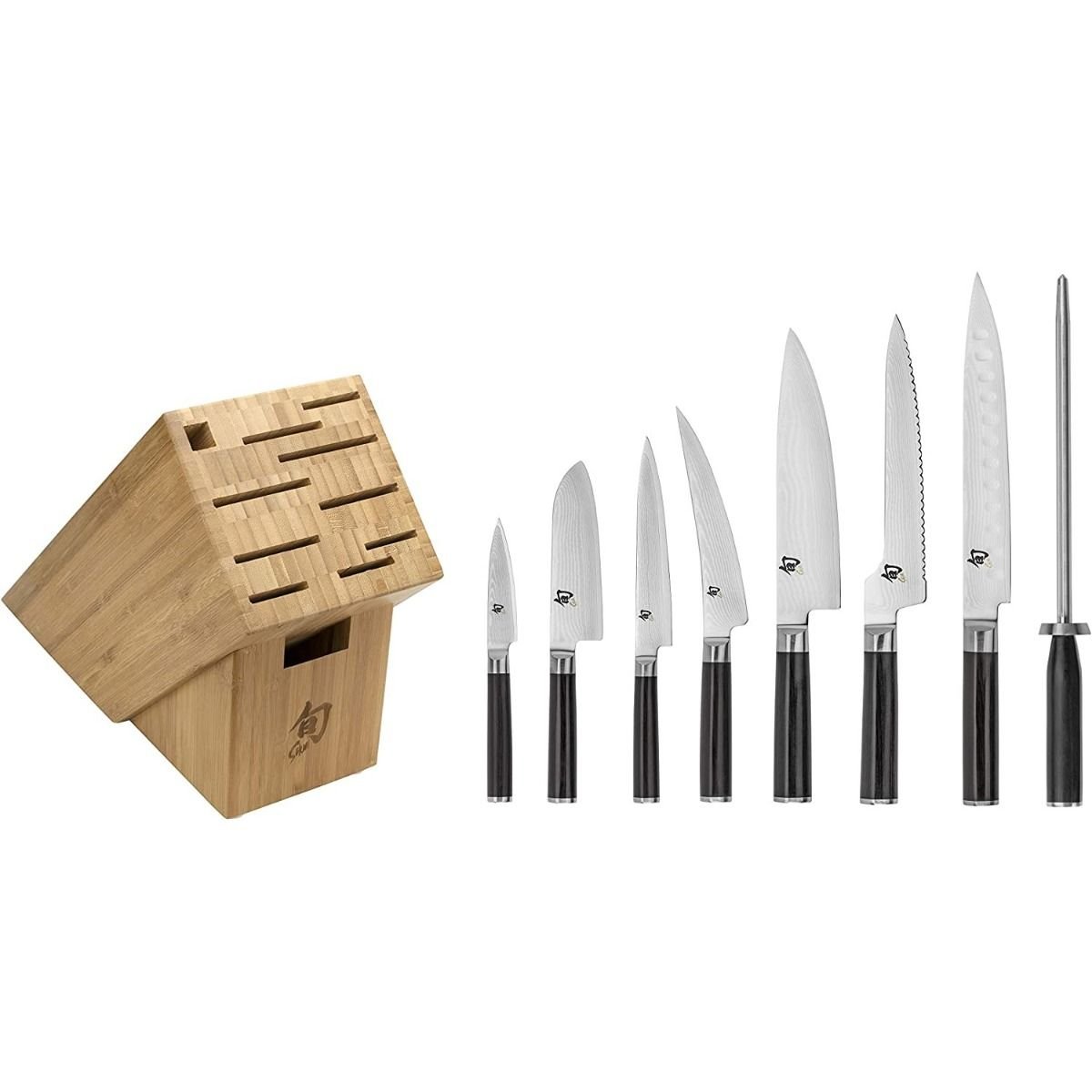 Shun Classic 6-Piece Slimline Knife Block Set, Black
