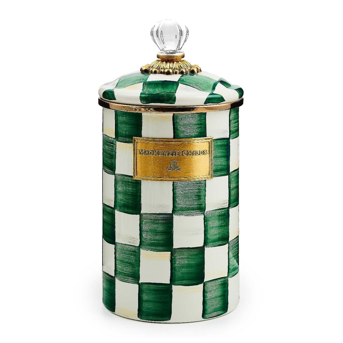 Emerald Check 2 Qt. Large Canister | MacKenzie-Childs | Everything