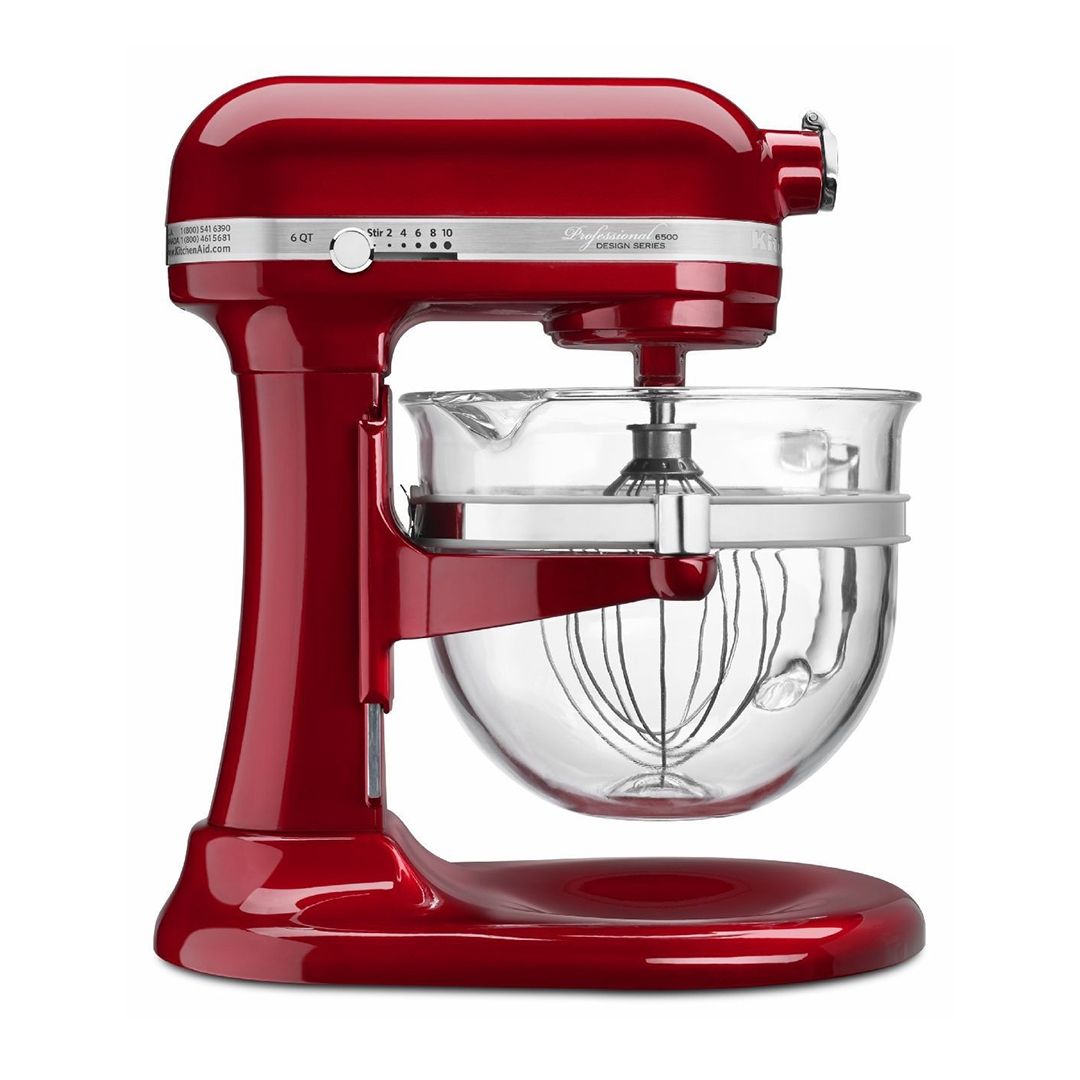 Professional 6500 Stand Mixer w/ 6 Qt Glass Bowl: Candy Apple ...