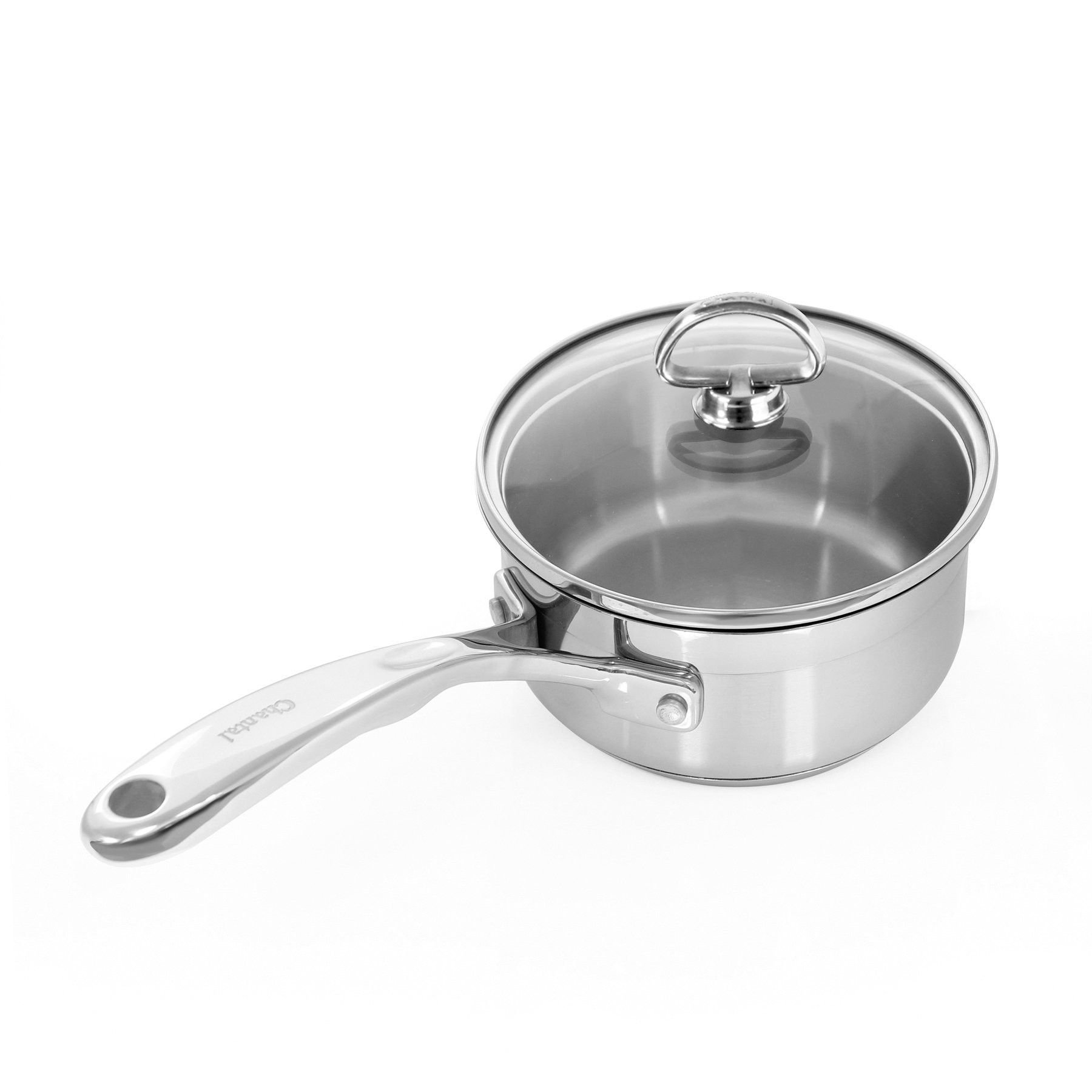 SAFINOX 18/10 Stainless Steel Tri-Ply Thermo Capsulated Bottom 3-Quart Sauce Pan with Glass Lid Dishwasher Safe Induction Ready 
