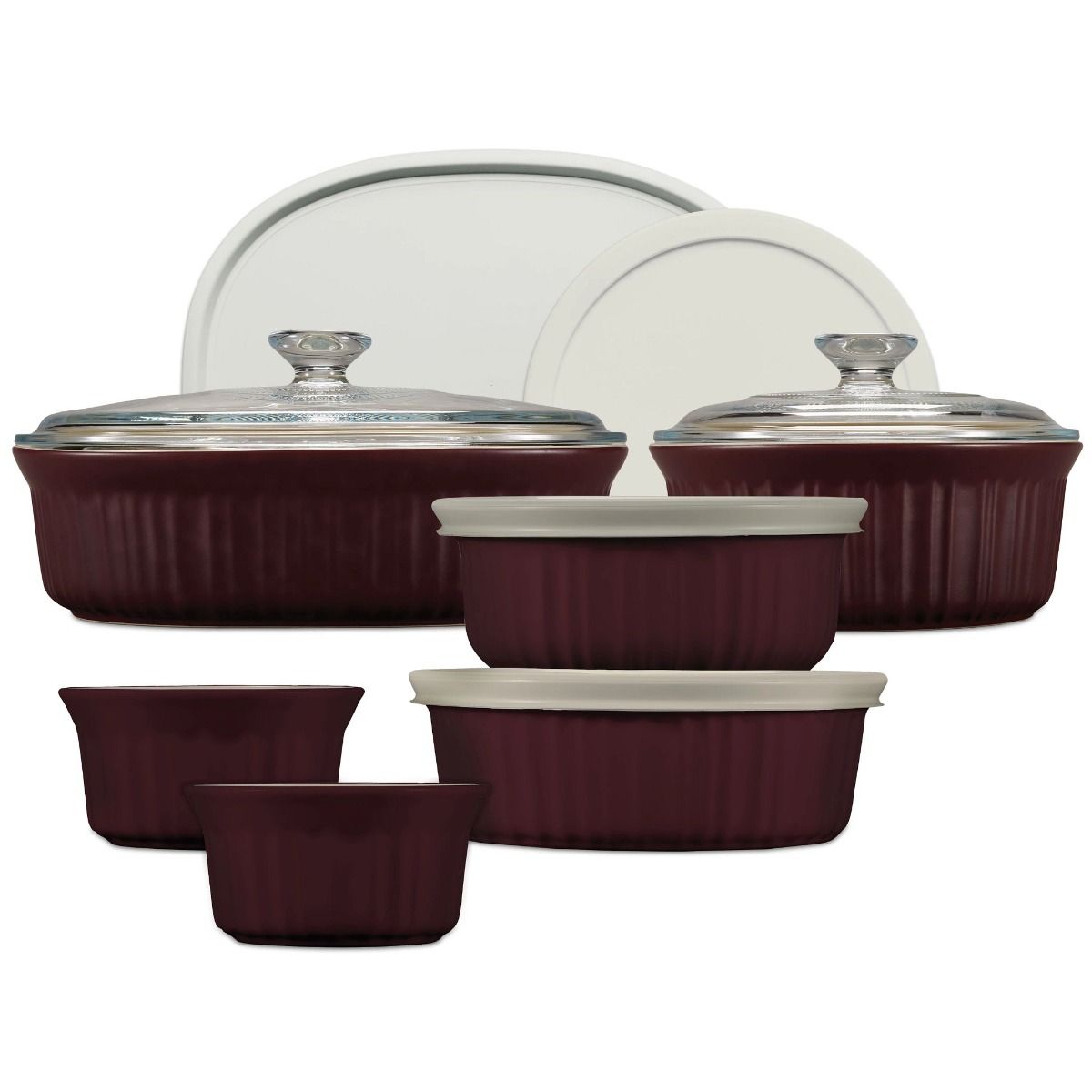 12 Piece Bakeware Set (French Colors) - Cabernet | CorningWare