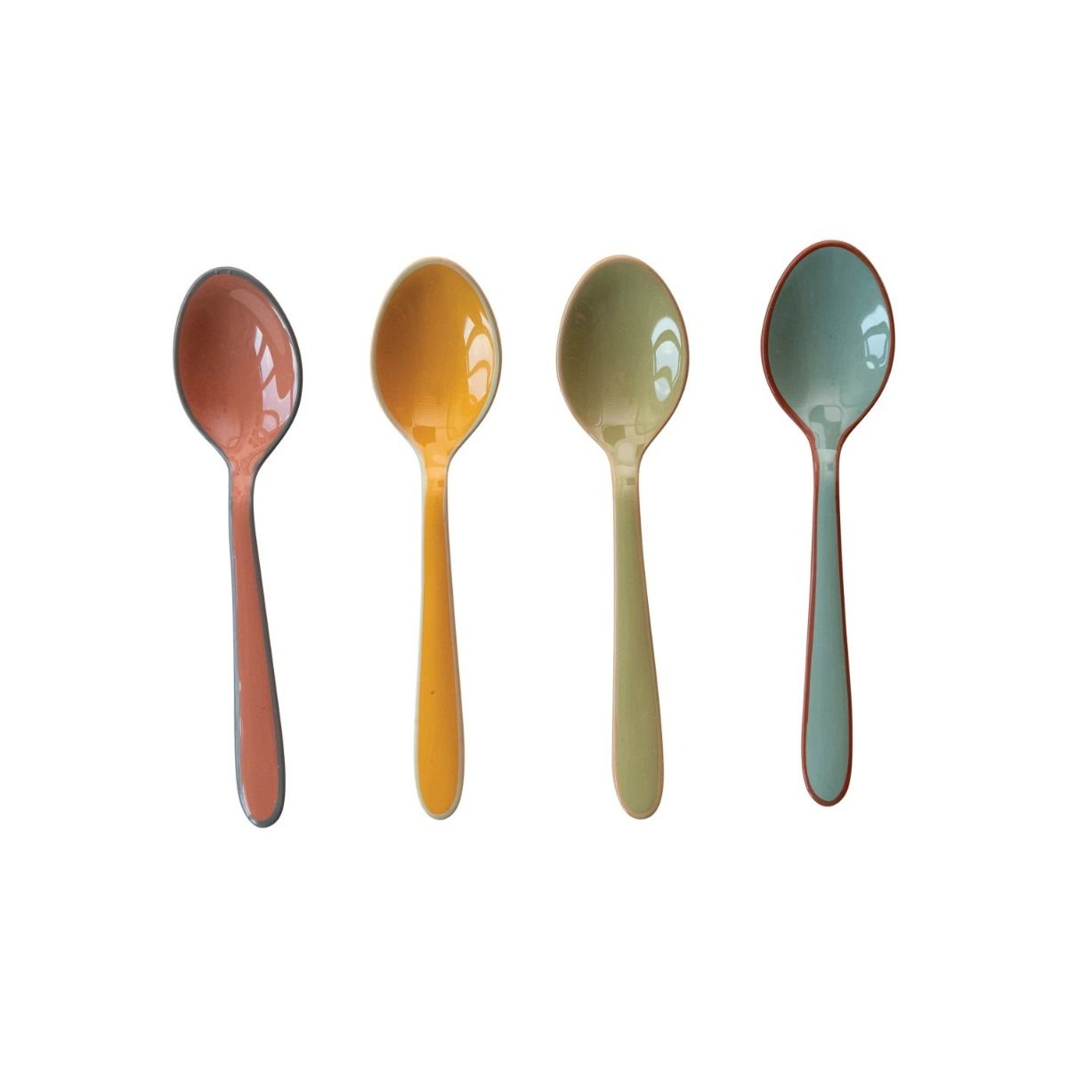Creative Co-Op Enameled Stainless Steel Spoons | Set of 4