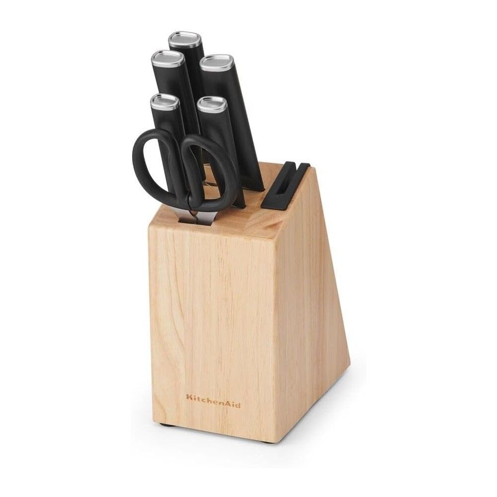 Classic 7-Piece Self-Sharpening Knife Block Set (Black Handles