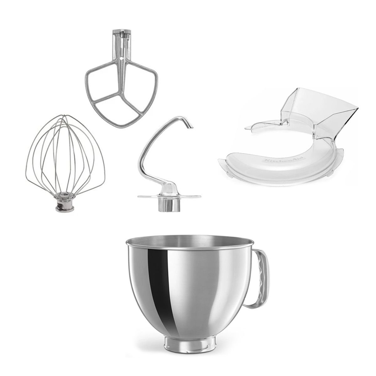 5 Qt. Stainless Steel Bowl + Pouring Shield + Flex Edge Accessory Pack, KitchenAid