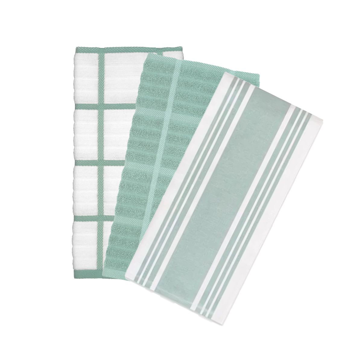 New Set of 2 Ultra All-Clad Kitchen Dish Towels Aqua Sky (Color = Rainfall)  