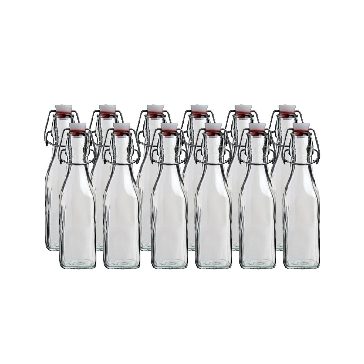 Set of 4 8.5 Ounce Bormioli Rocco Swing Top Glass Bottles 
